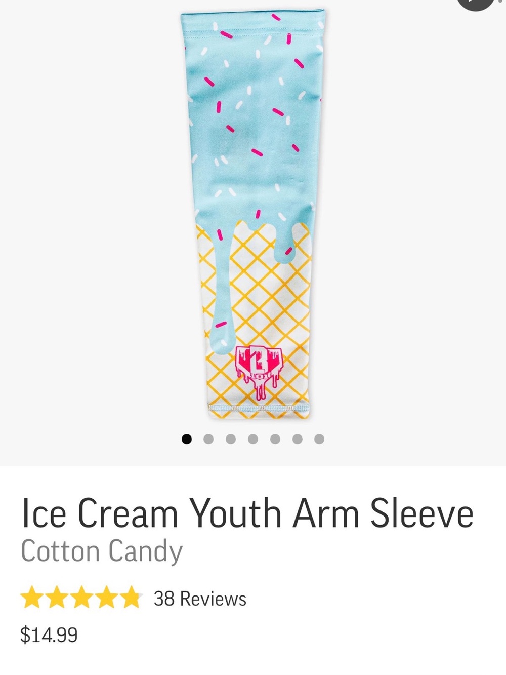 BL101 Baseball Lifestyle Cream Mens Arm Sleeve - Cotton Candy Blue L/XL